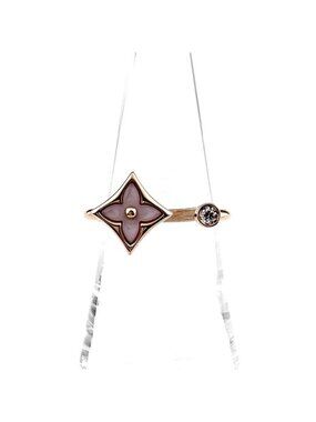 Louis Vuitton Star Blossom Ring PG Pink Gold Shell Mele Diamond
